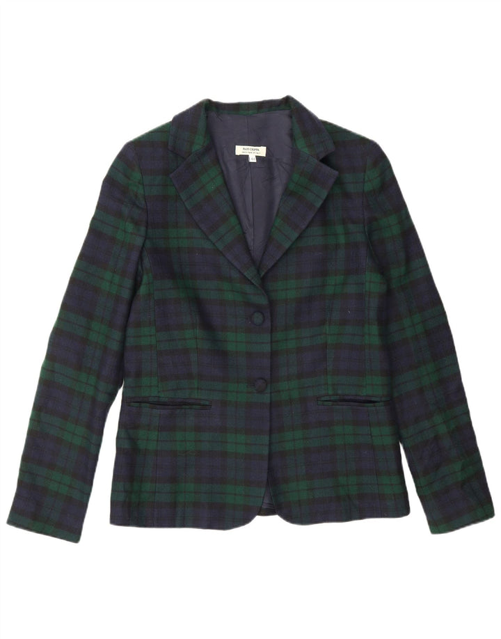 Paio Crippa Veste Blazer 2 Boutons Femme IT 44 Vert Moyen à Carreaux Laine Vierge