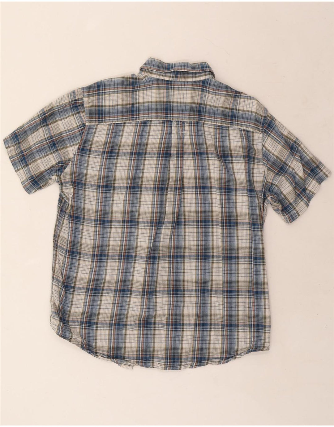 EDDIE BAUER Chemise classique à manches courtes pour homme en coton à carreaux bleus