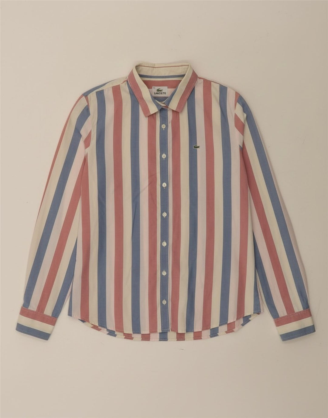 Lacoste Chemise Femme Taille 42 Grand Coton Rayé Multicolore