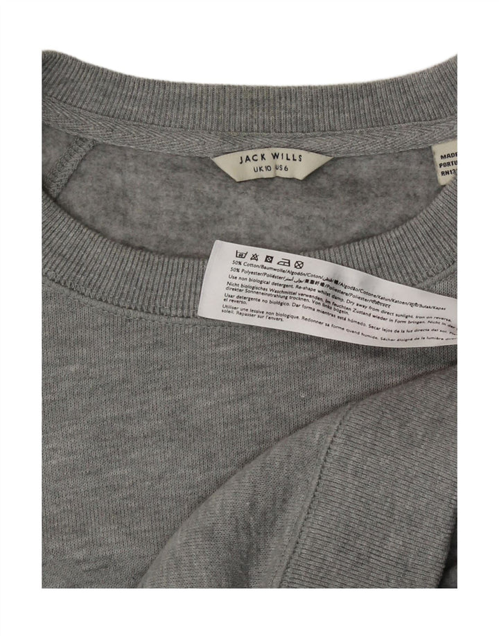 Jack Wills Sweat-shirt pour femme UK 10 Small Gris Coton