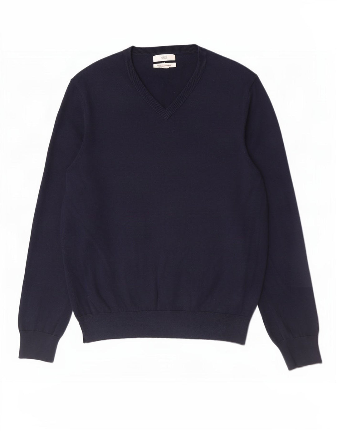 Marks & Spencer Pull col V pour homme en coton bleu marine Taille L