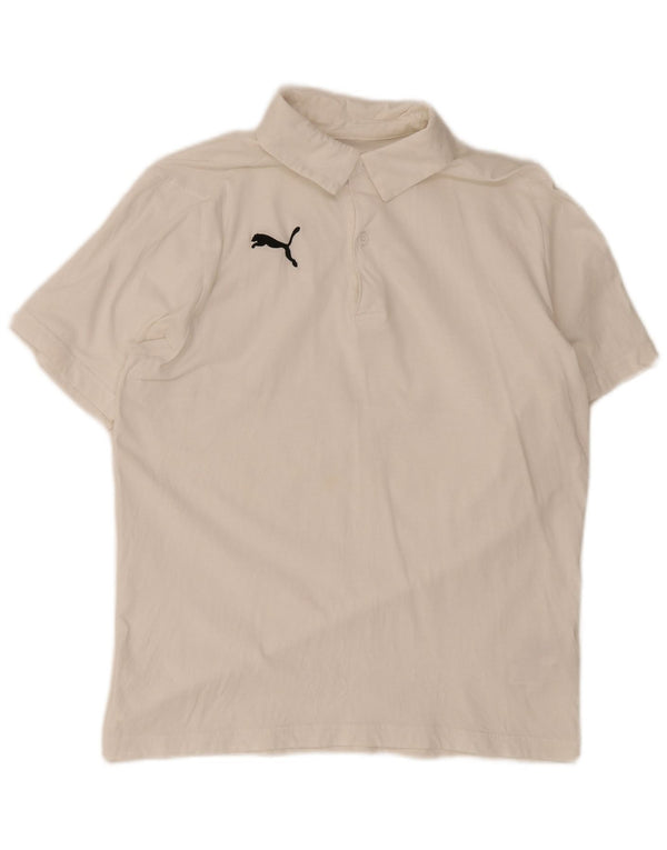 Puma Mens Polo Shirt Medium White Cotton