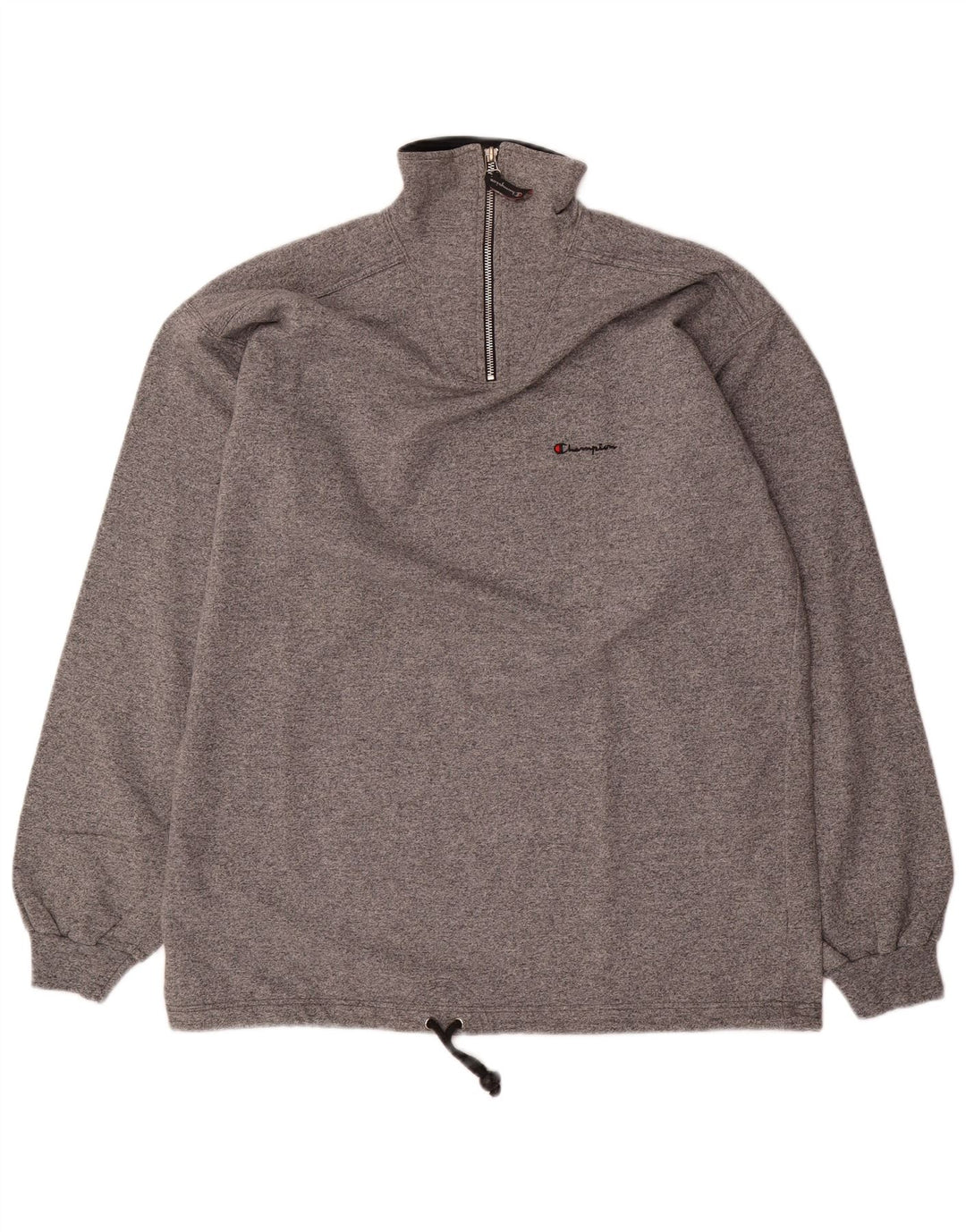 Champion Sweat-shirt à col zippé pour homme 2XL Gris Coton