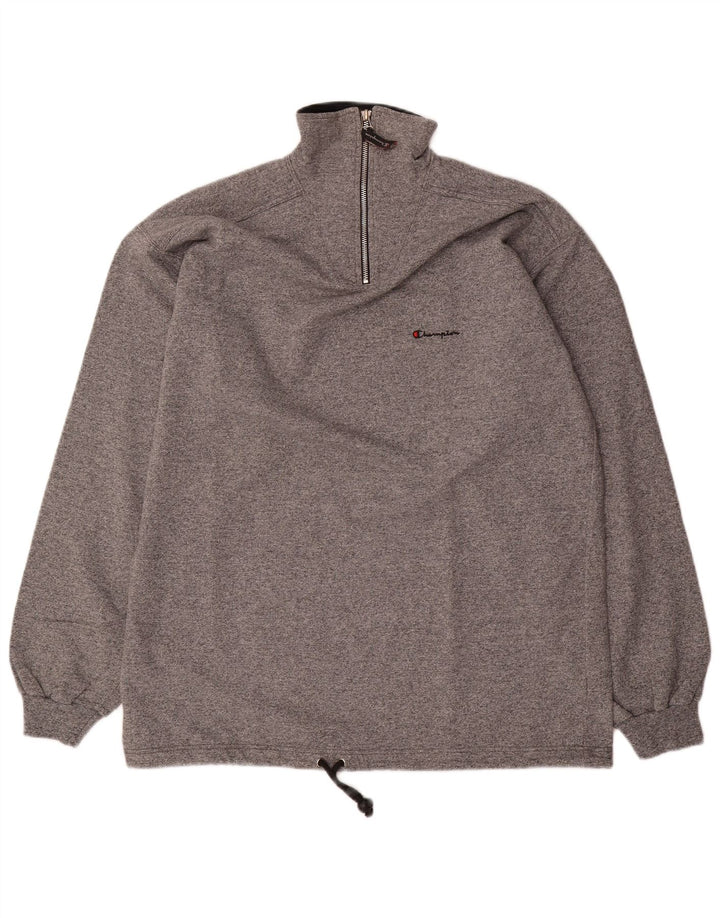 Champion Sweat-shirt à col zippé pour homme 2XL Gris Coton