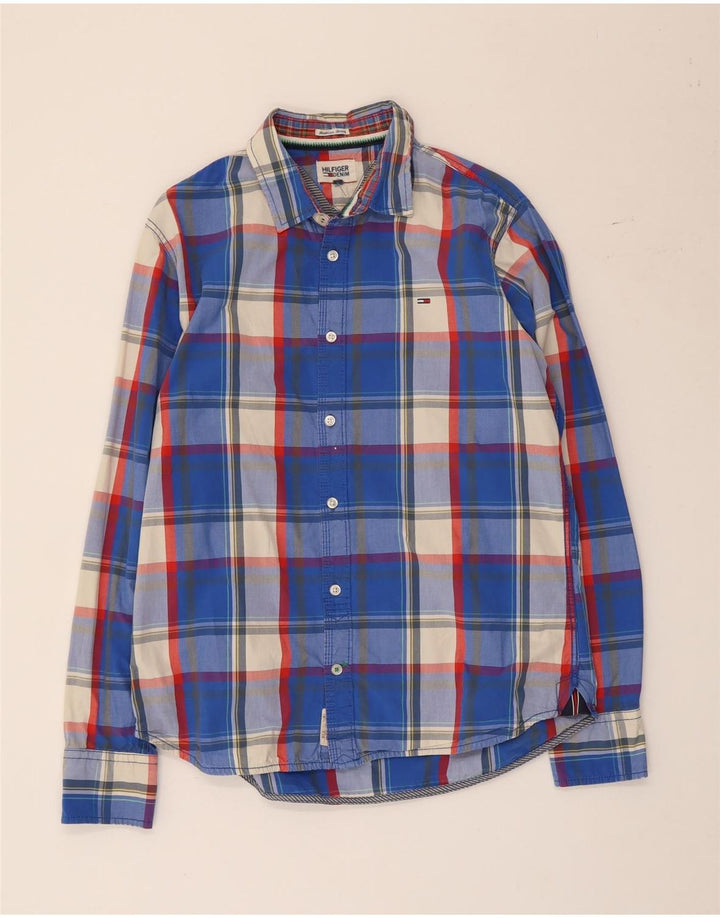 Tommy Hilfiger Chemise Homme Grand Carreau Bleu Coton