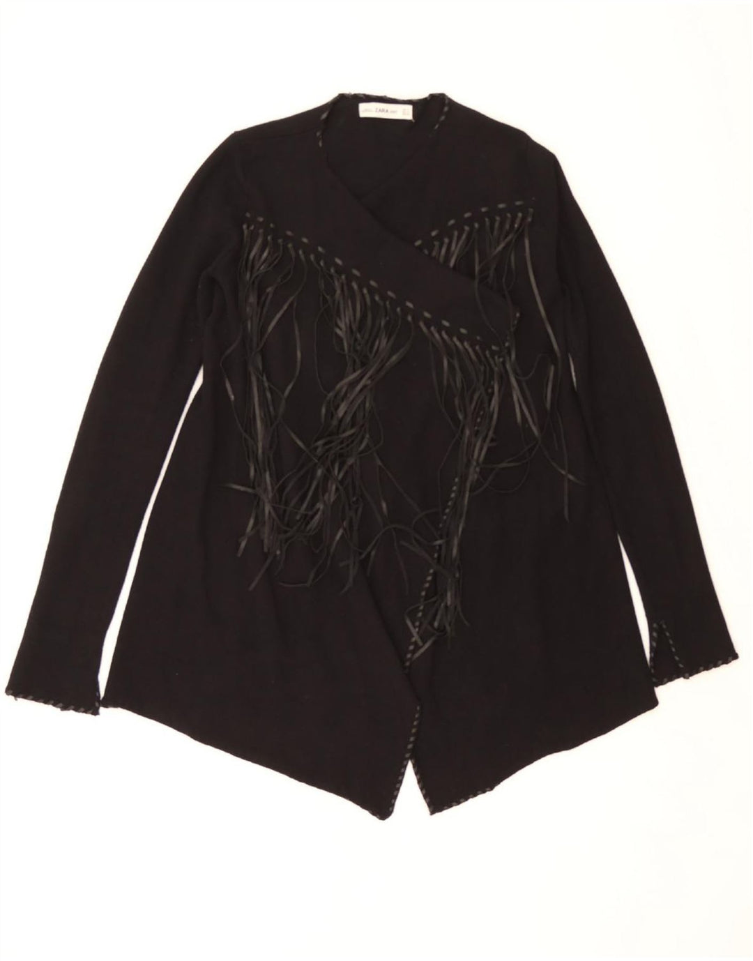 ZARA Womens Open Cardigan Sweater UK 10 Small Black Polyester Vintage Zara and Second-Hand Zara from Messina Hembry 