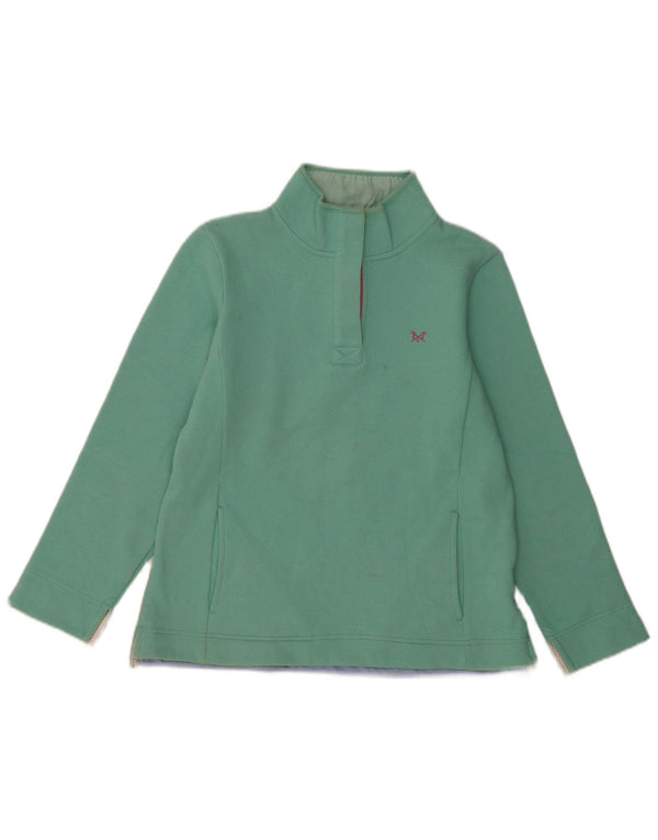 Crew Clothing Sweat-shirt à col boutonné pour femme UK 12 Vert moyen