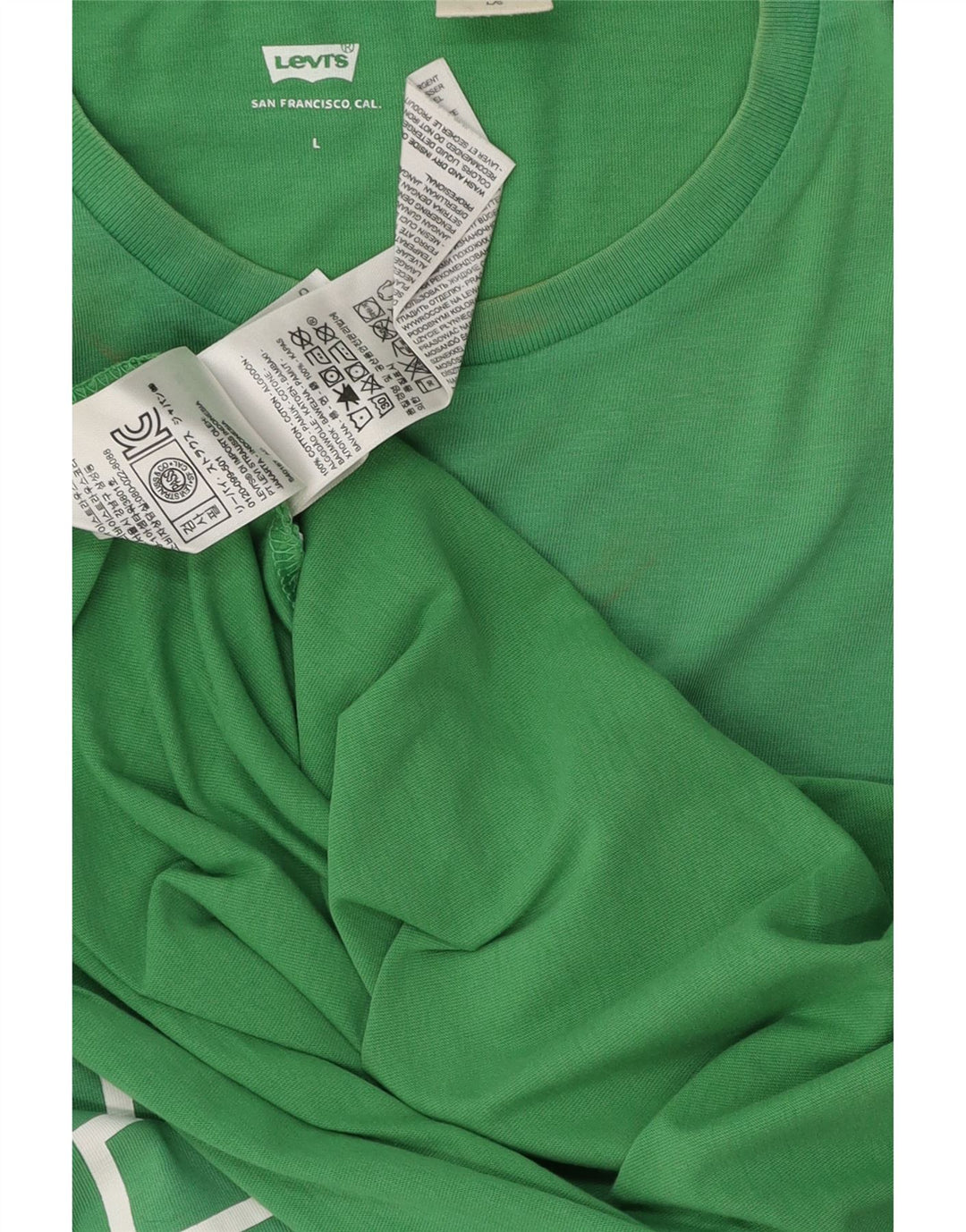 Levi's T-Shirt Graphique Homme Vert Large Coton