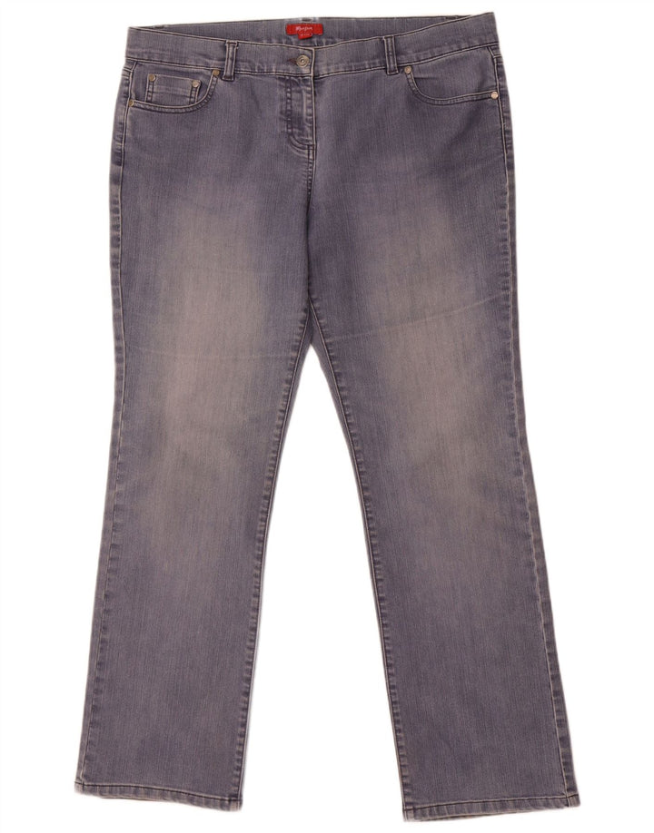 Monsoon Jean droit pour femme UK 16 Large W38 L31 Bleu Coton