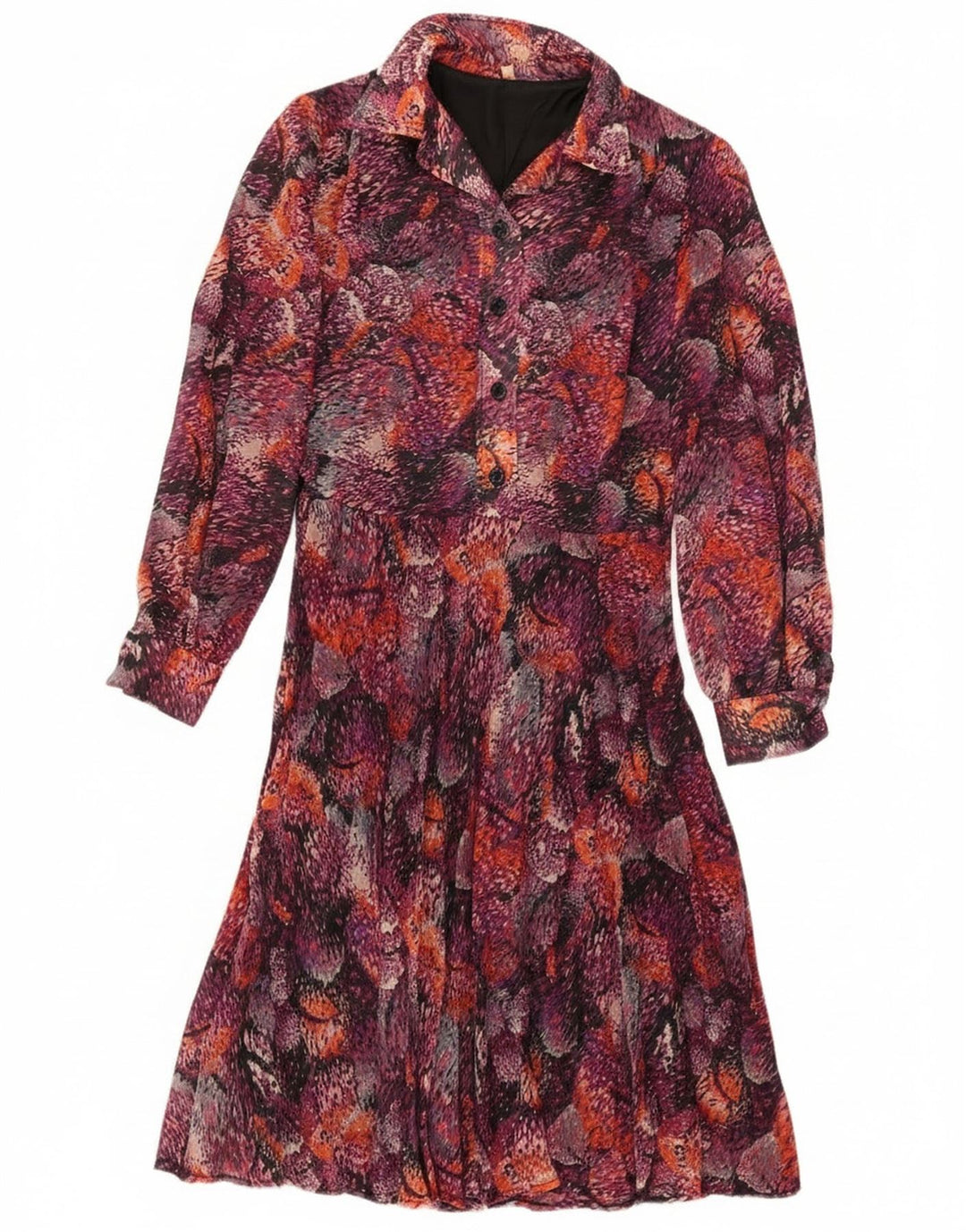 Robe chemise à motif abstrait femme vintage EU 40 Bourgogne moyen
