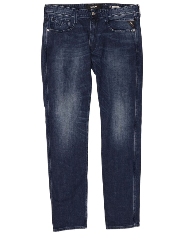 Replay Jean Slim Anbass Homme W36 L36 Bleu Coton