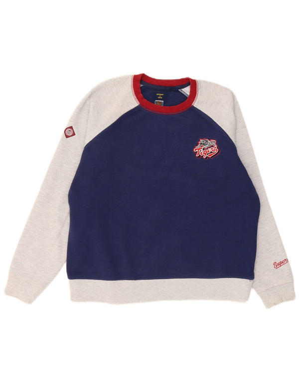 Superdry Sweat-shirt pour femme UK 12 Bleu marine moyen Colourblock
