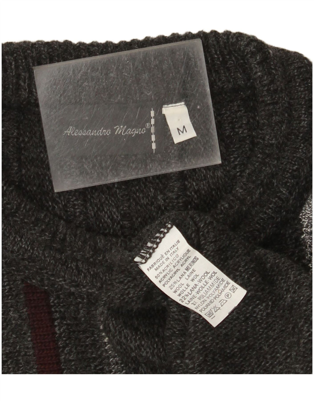 Alessandro Magno Pull Col Rond Homme Gris Moyen Rayé Acrylique