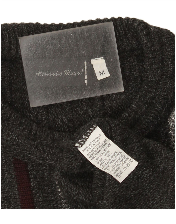 Alessandro Magno Pull Col Rond Homme Gris Moyen Rayé Acrylique