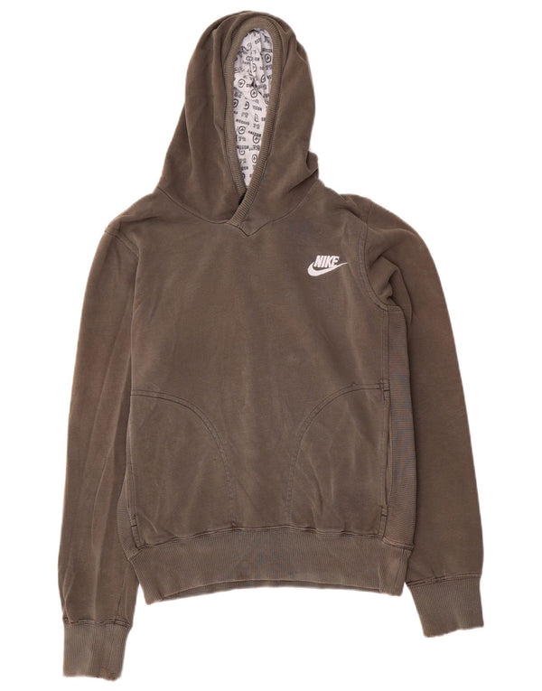 Nike Pull à capuche graphique pour femme UK 10/12 Coton kaki moyen