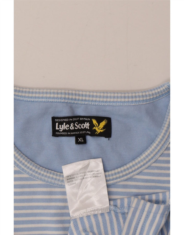 Lyle & Scott Haut à manches longues pour hommes XL Bleu à fines rayures