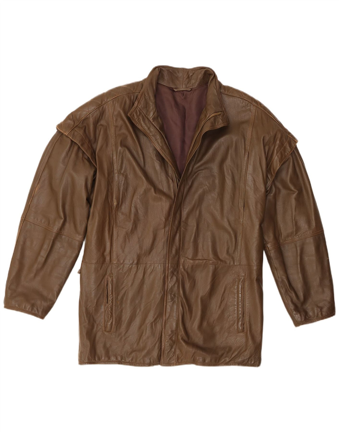 Veste en cuir homme vintage IT 52 XL Kaki