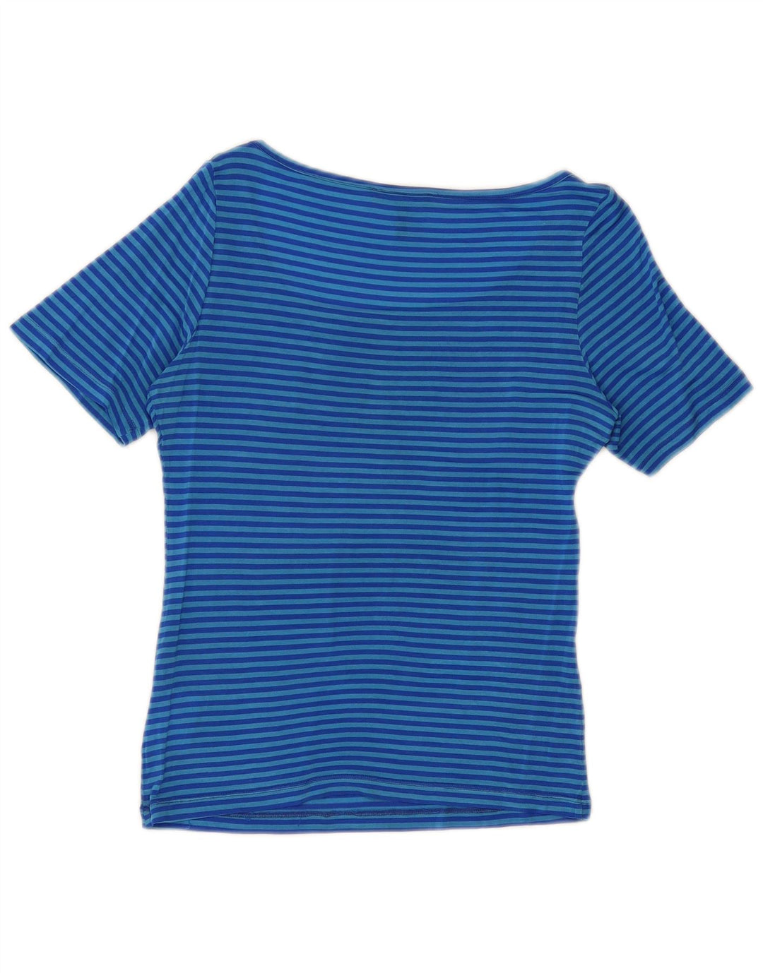 Roccobarocco T-Shirt Femme Top US 8 Acétate Rayé Bleu Moyen