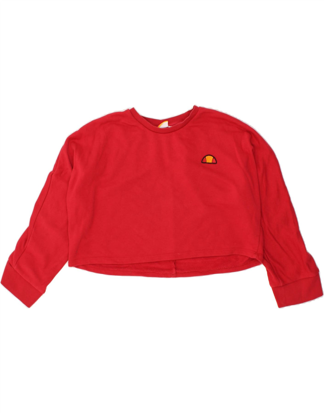 ELLESSE Womens Crop Graphic Sweatshirt Jumper UK 14 Medium Red | Vintage Ellesse | Thrift | Second-Hand Ellesse | Used Clothing | Messina Hembry 