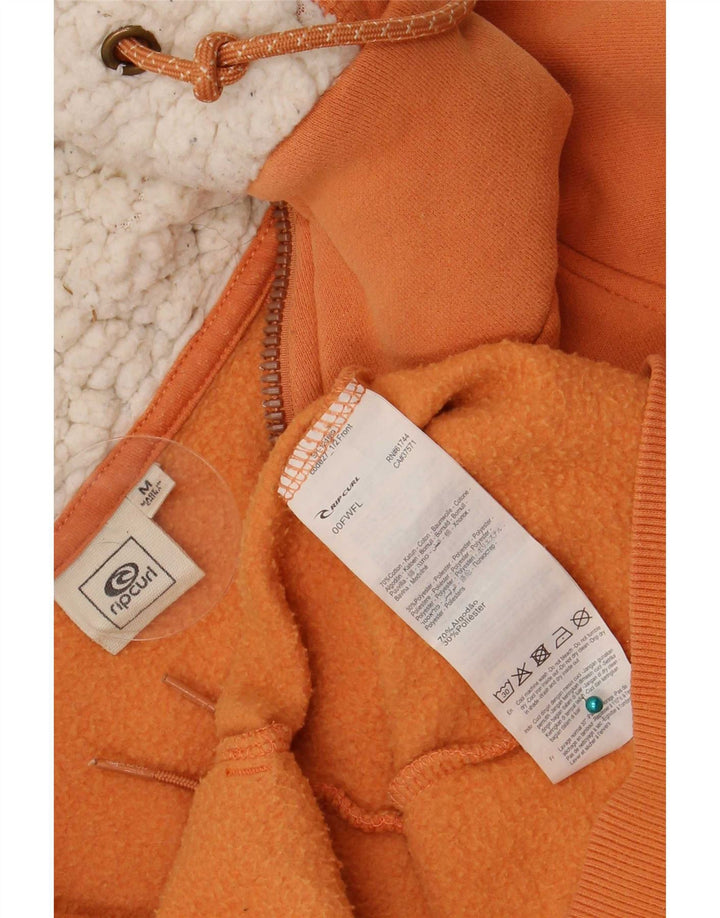 Rip Curl Pull à capuche zippé pour femme UK 12 Coton orange moyen