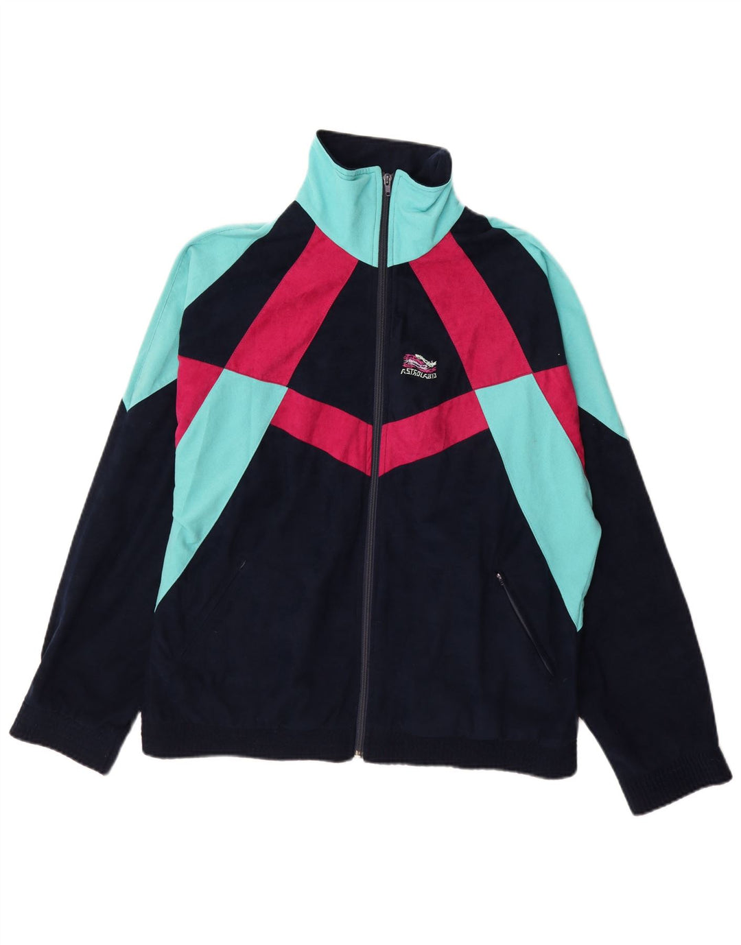 TERINDA Veste de Survêtement pour Homme Large Bleu Marine Colorblock