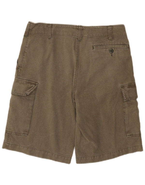vintage Mens Cargo Shorts Grand W34 Kaki Coton