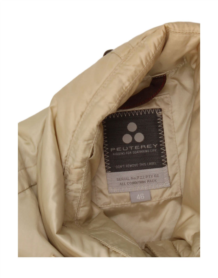 PEUTEREY Womens Padded Jacket IT 46 Large Beige Polyamide Vintage PEUTEREY and Second-Hand PEUTEREY from Messina Hembry 