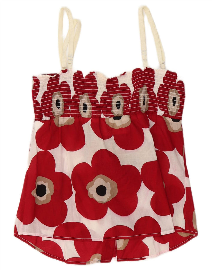 Dolce & Gabbana Femmes Crop Cami Top IT 44 Coton Floral Rouge Moyen