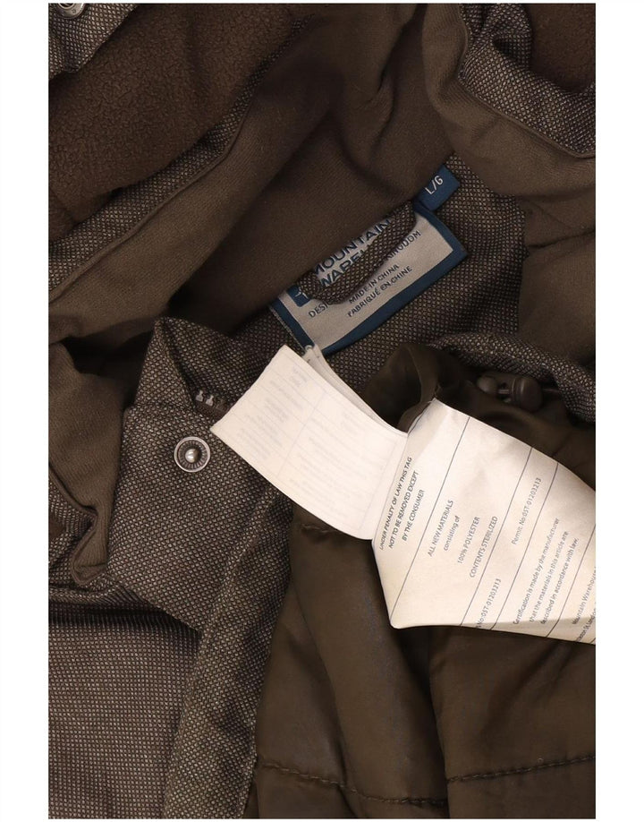 Mountain Warehouse Parka à capuche pour homme UK 40 Large Kaki Polyester