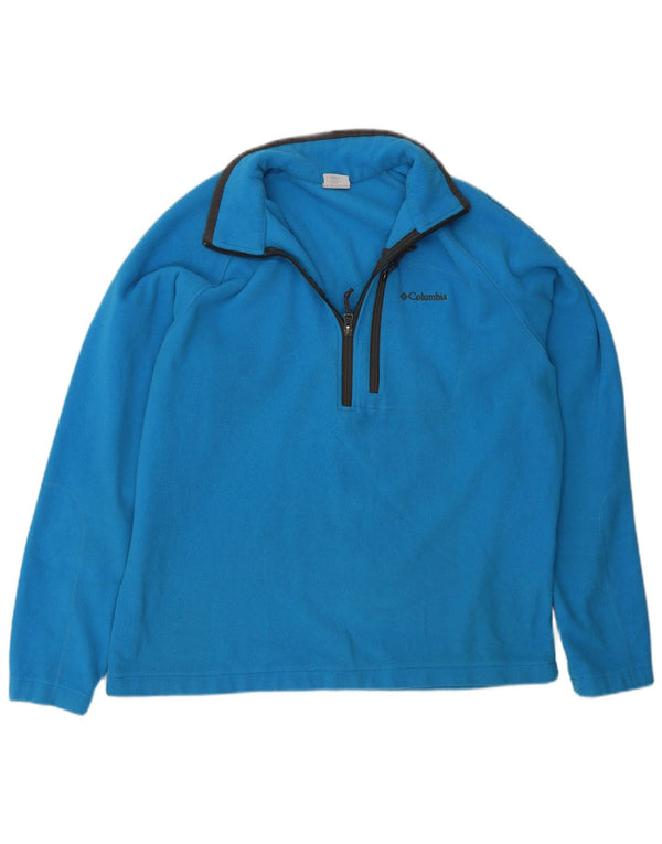 Columbia Pull polaire à col zippé pour homme, grand, bleu, polyester