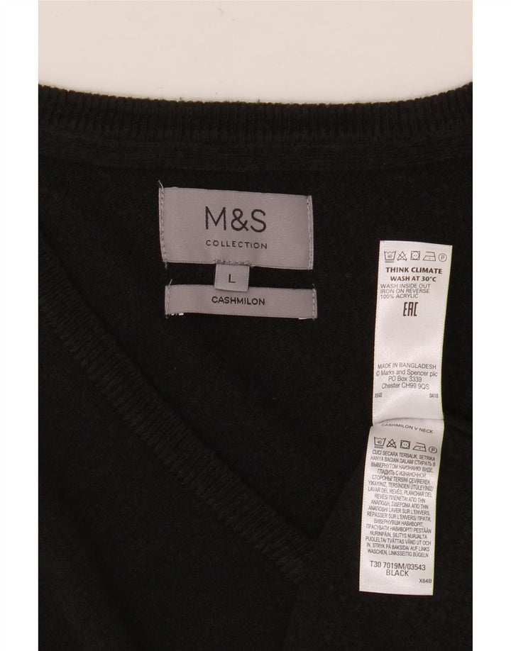 Marks & Spencer Pull col V pour homme en acrylique noir Taille L