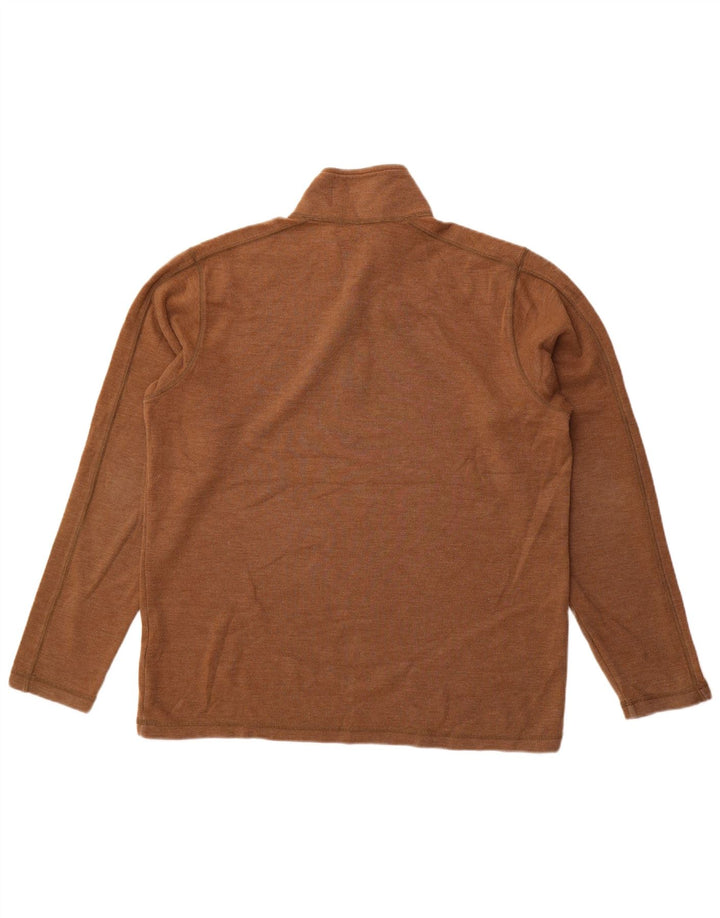 Eddie Bauer Sweat-shirt à col zippé pour homme en coton marron Taille L