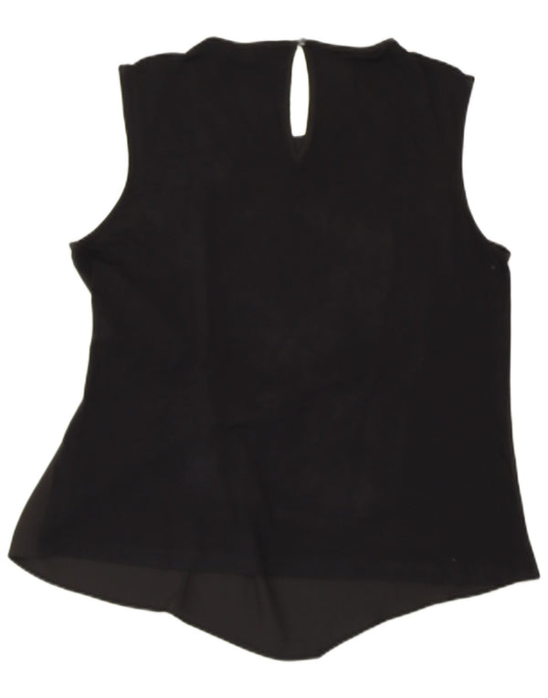 WAREHOUSE Chemisier sans manches pour femme UK 16 Large Noir Viscose