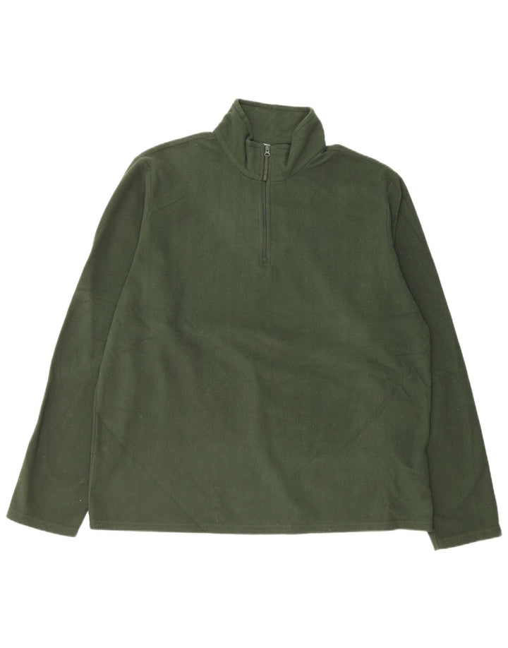 Mountain Warehouse Pull polaire à col zippé pour homme XL Vert Polyester