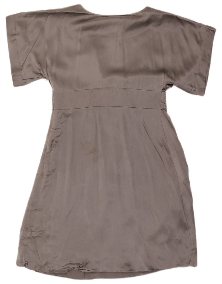 Ted Baker Robe Empire pour femme Taille 3 Soie gris moyen