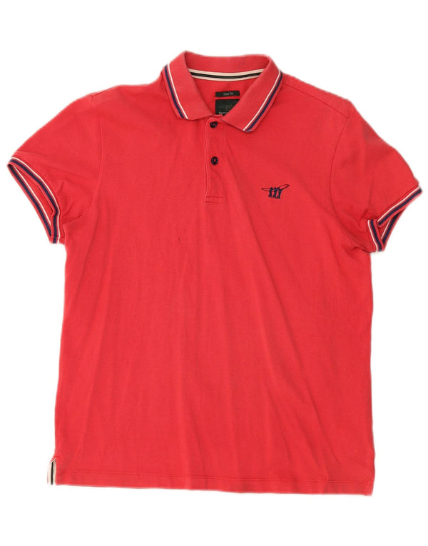 Henry Cottons Polo Slim Fit Homme Rouge Moyen Rayé Coton