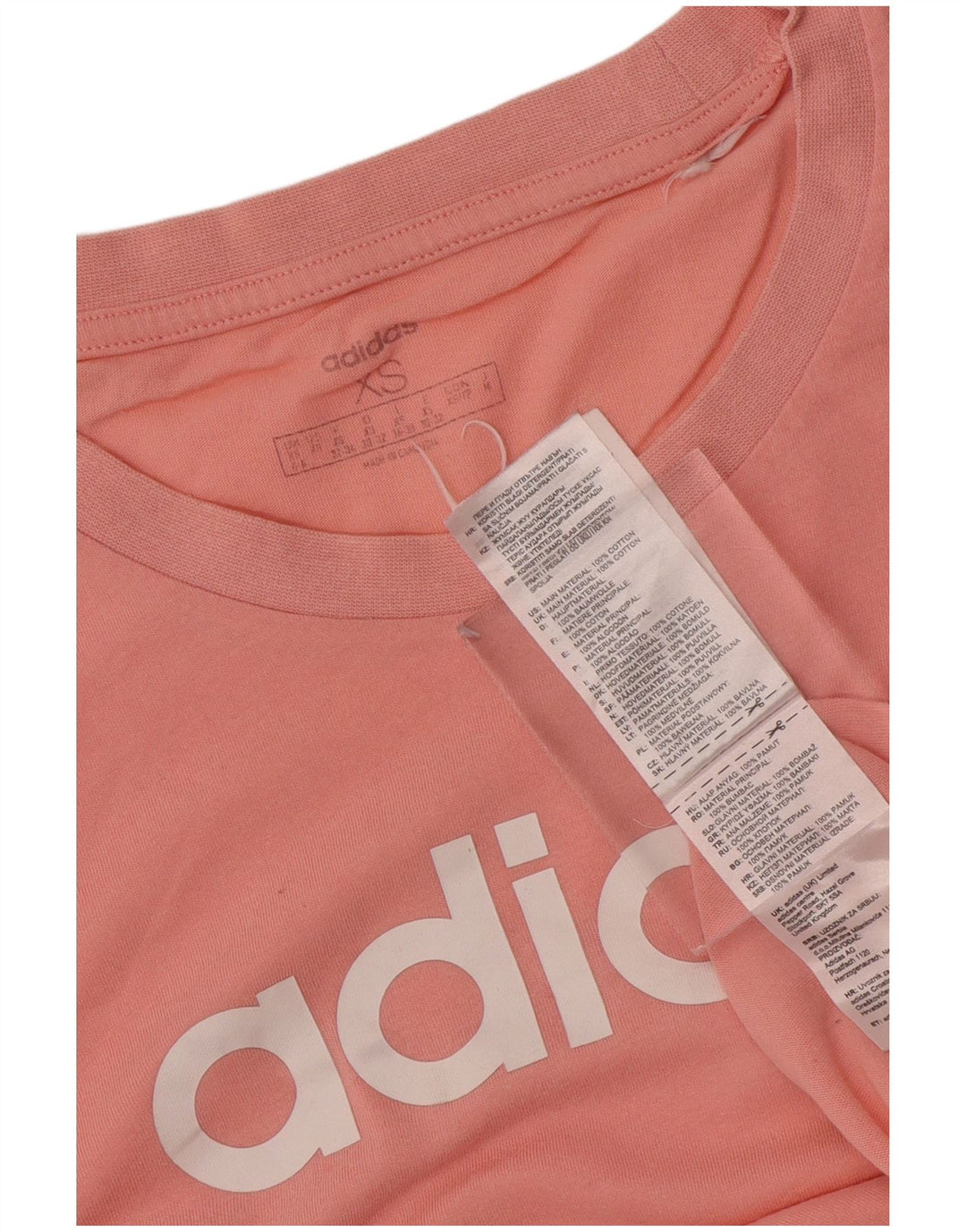 ADIDAS T-shirt graphique pour femme UK 4/6 XS Rose Coton