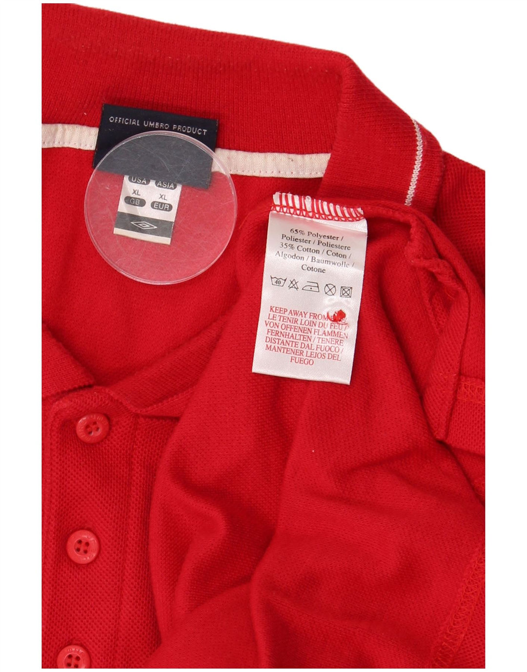Umbro Polo Homme XL Rouge Polyester