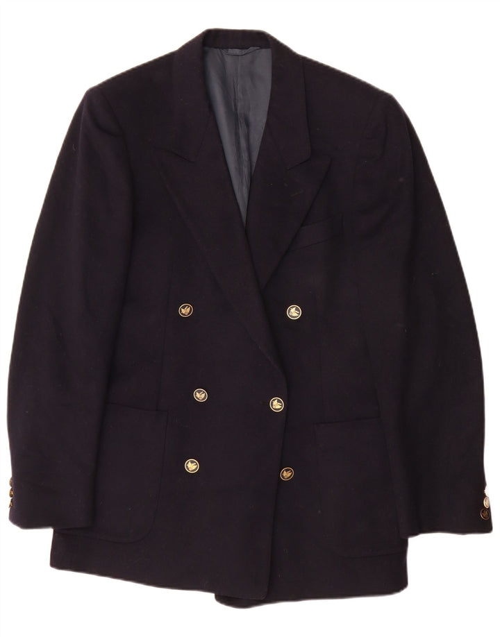 San Remo Veste Blazer Croisée Homme IT 46 Petite Laine Bleu Marine