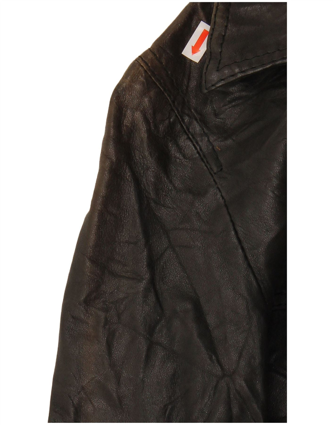 VINTAGE Womens Leather Jacket UK 10 Small Black