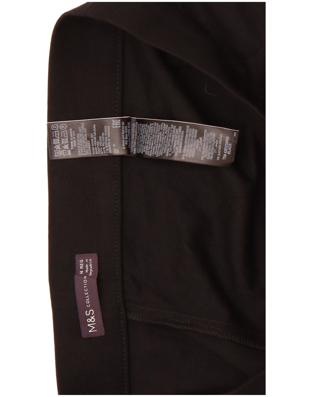 Marks & Spencer Leggings Femme UK 14 Large Noir Viscose