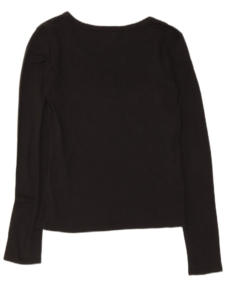 Armani Haut graphique à manches longues pour femme UK 12 Coton noir moyen