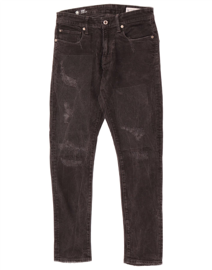 G-Star Homme 3301 Jean Super Slim Effet Déchiré W28 L29 Noir