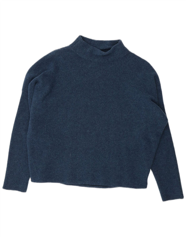 Toast Pull col roulé pour femme UK 14 Bleu moyen Laine mérinos