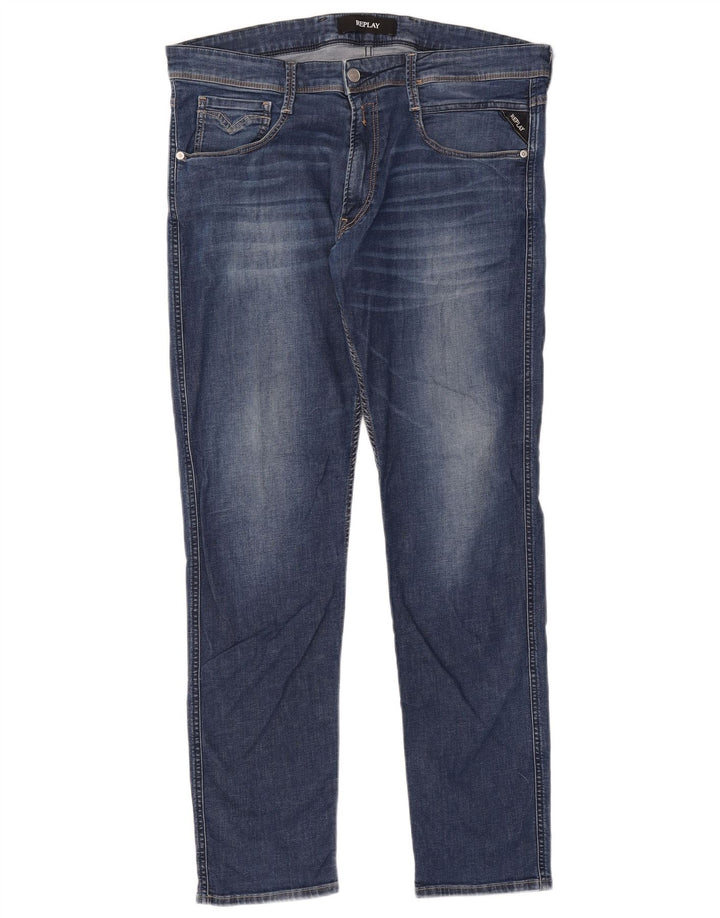 Replay Jean Slim Homme W36 L32 Bleu Coton