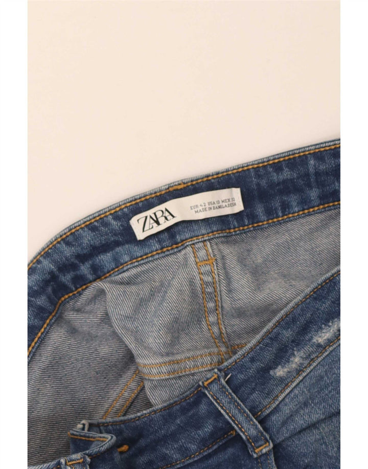 Zara Jean droit vieilli pour femme EU 42 Large W32 L28 Bleu