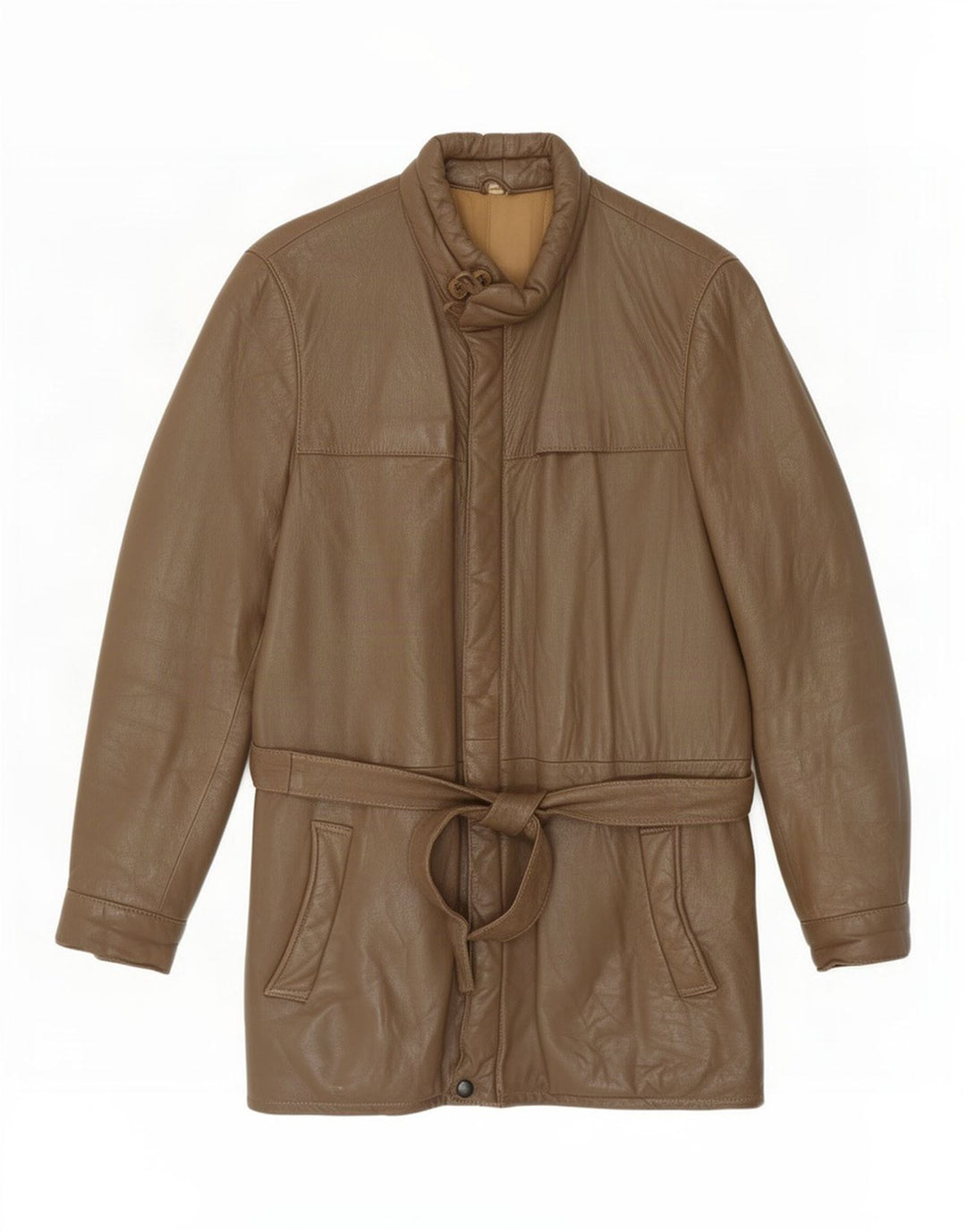 veste en cuir homme vintage IT 46 Petit Marron