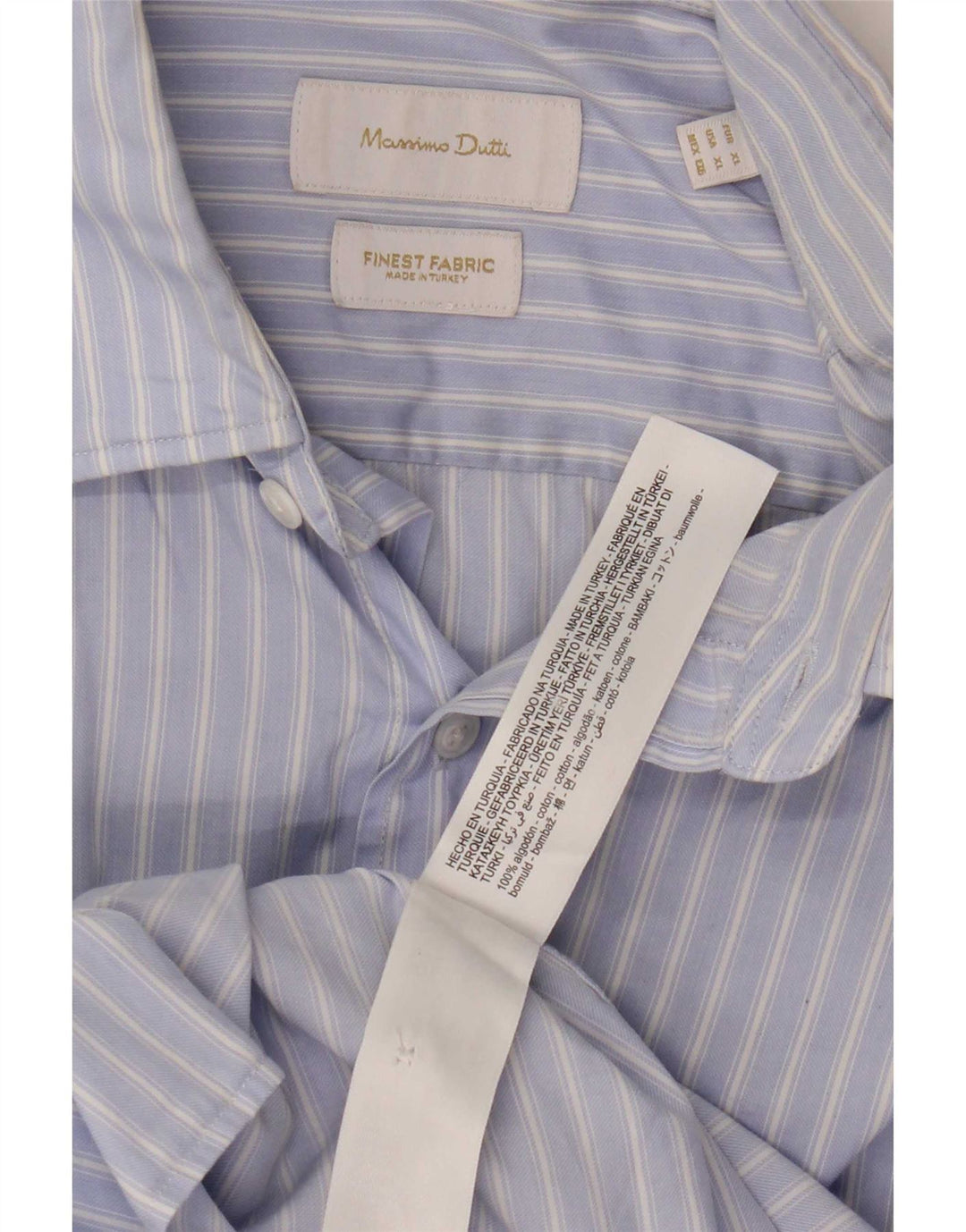Chemise pour hommes Massimo Dutti XL Bleu à rayures en coton