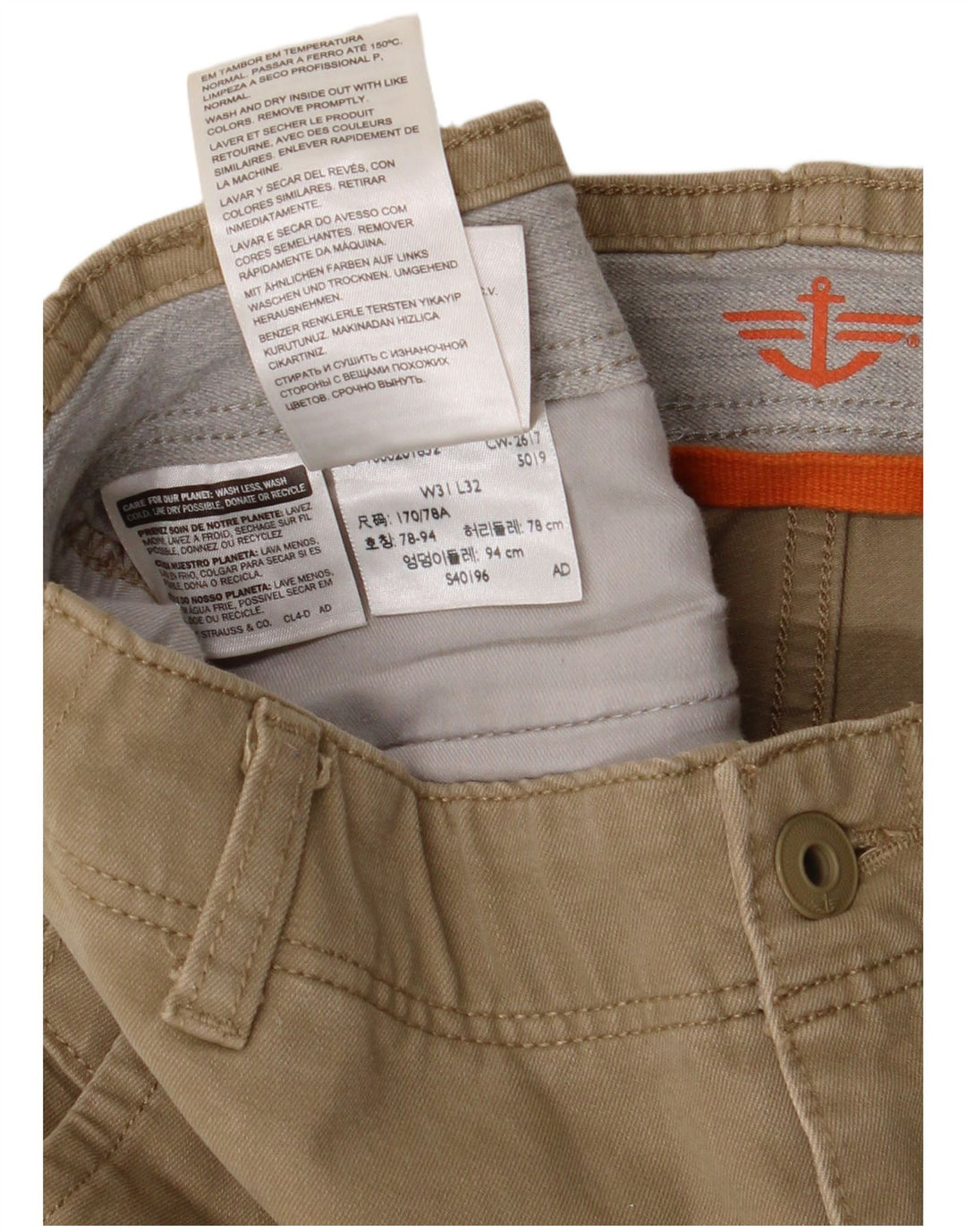 DOCKERS Pantalon Chino Skinny Homme W31 L32 Coton Beige