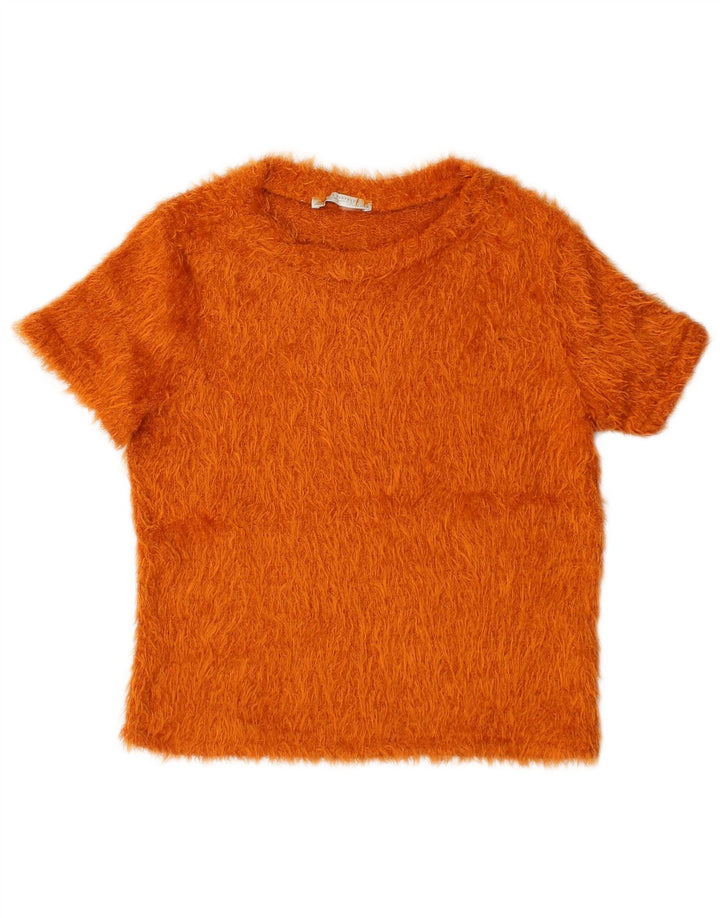 Zara Femme T-Shirt Top UK 10 Petit Orange Polyester